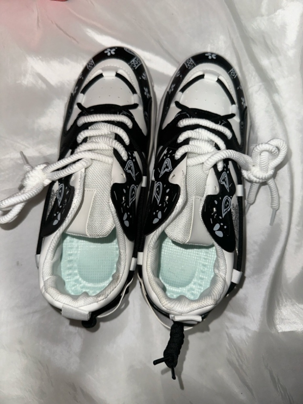 Women’s Black and White Sneakers - Casual Athletic Shoes size 9.5